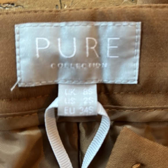 NWT Pure Coll. Slim Leg Wool-Blend Pant Camel 2P - Picture 7 of 9